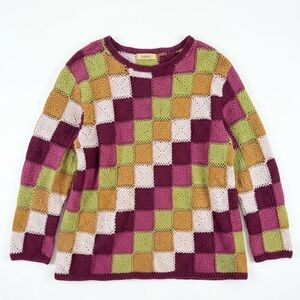 Bechamel | Colorful Patchwork Knitted Ramie Sweater